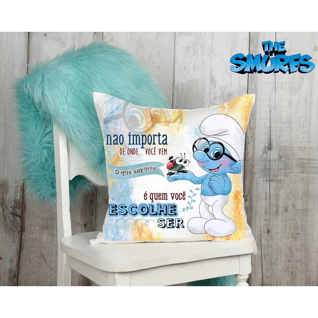 10 Artes para Caneca e Almofada Smurfs Editável em Corel Draw 6