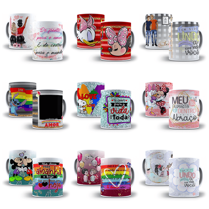 10 Artes para Caneca e Homoafetiva Editável em Corel Draw  1