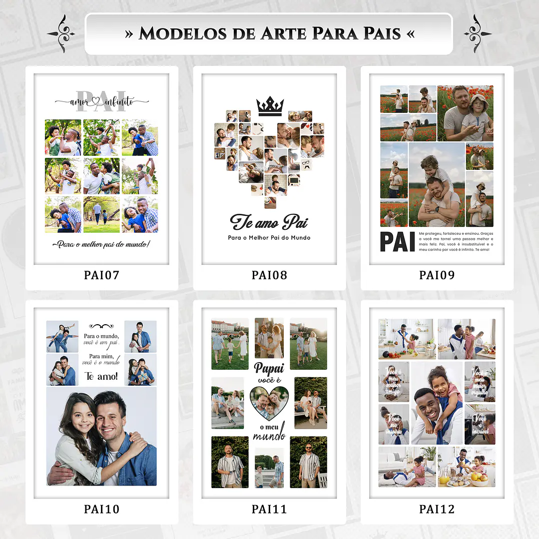 Artes para Quadros Dia dos Pais 22 Arquivos Editáveis Photoshop ou Canva 1