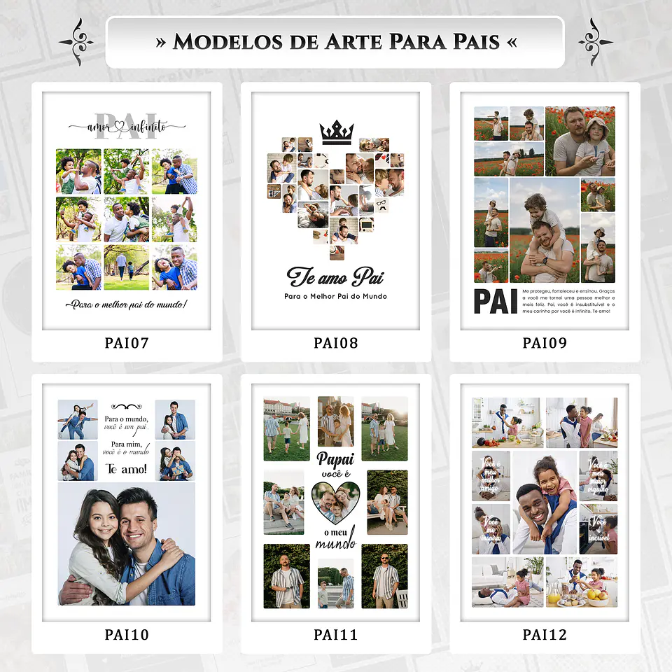 Artes para Quadros Dia dos Pais 22 Arquivos Editáveis Photoshop ou Canva 1