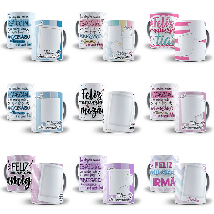 52 Artes para Caneca Aniversário Editáveis  1