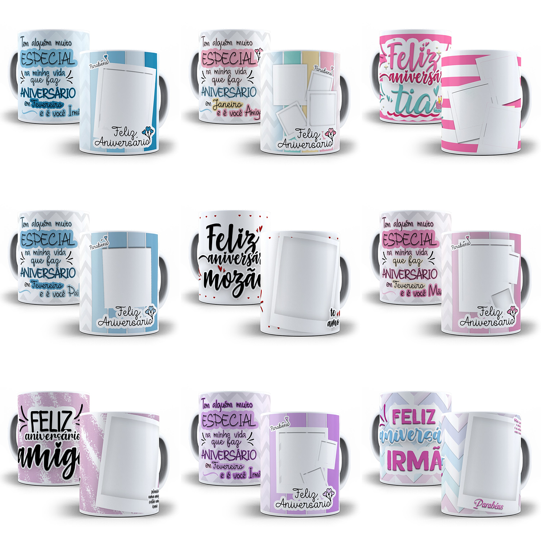 52 Artes para Caneca Aniversário Editáveis  1