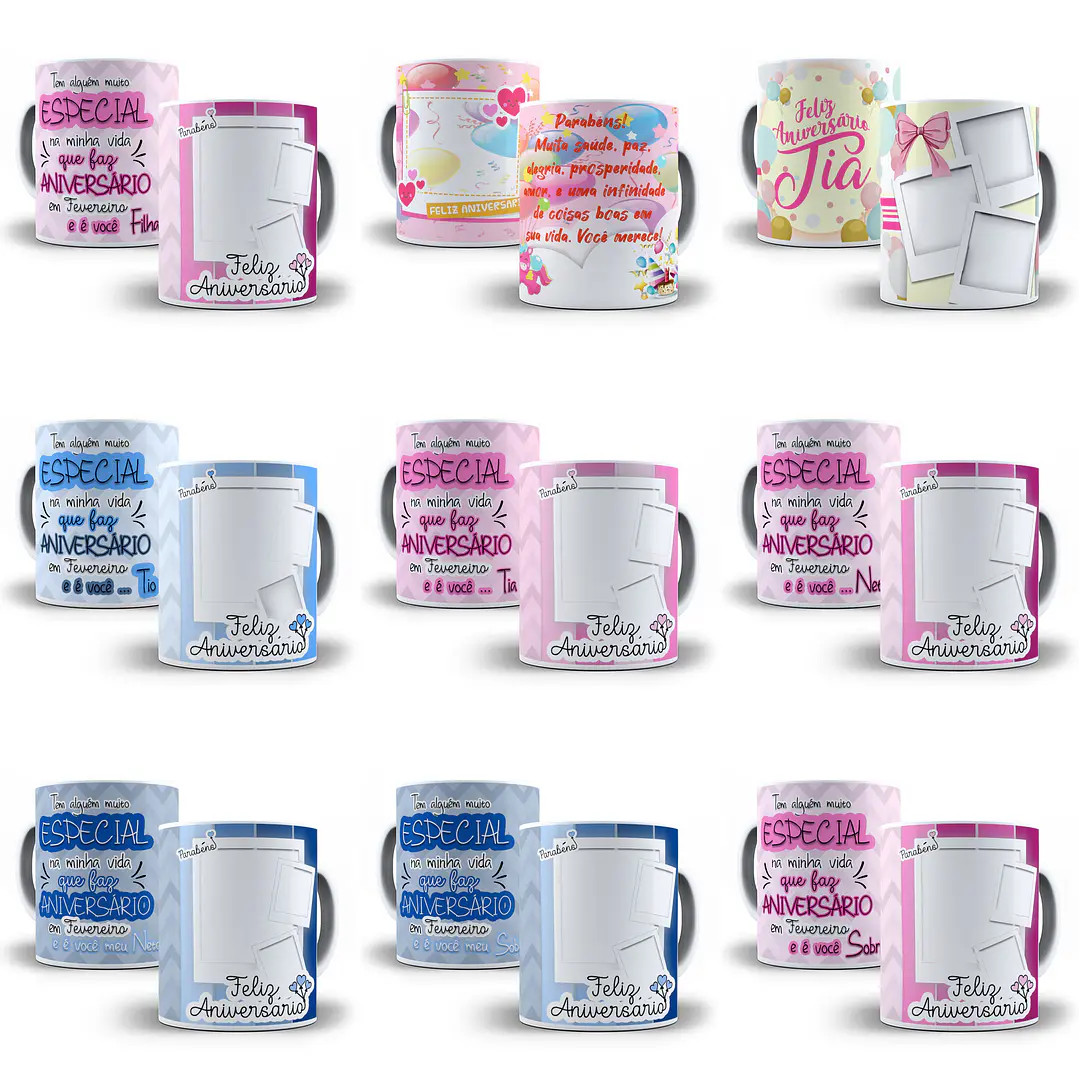 52 Artes para Caneca Aniversário Editáveis  3