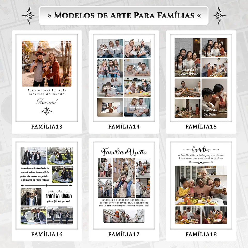 Artes para Quadros Família 24 Arquivos Editáveis Photoshop ou Canva 3