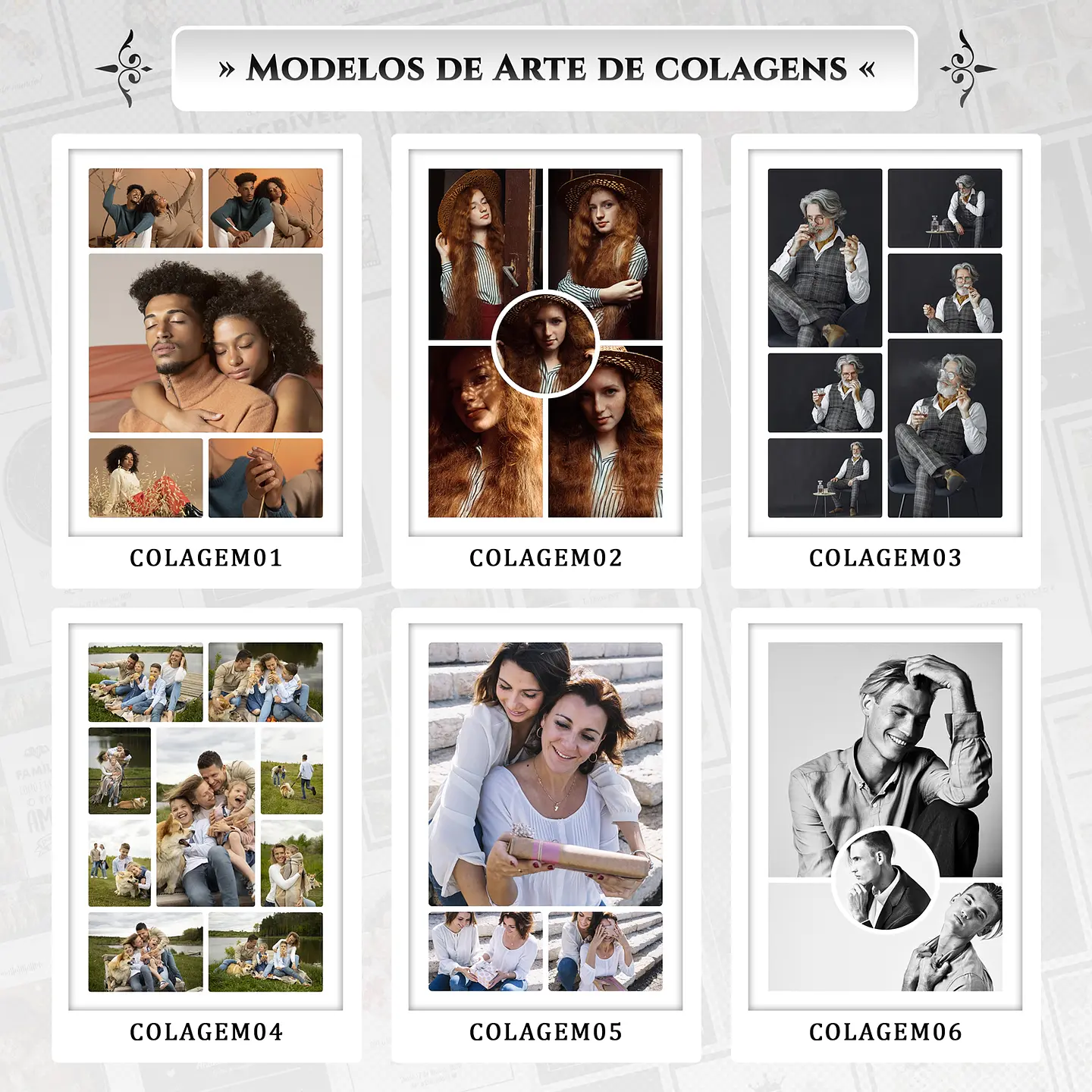 Artes para Quadros Colagens Decorativas 15 Arquivos Editáveis Photoshop ou Canva 1