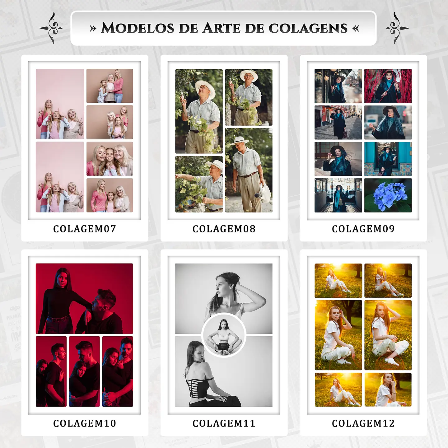Artes para Quadros Colagens Decorativas 15 Arquivos Editáveis Photoshop ou Canva 2