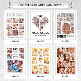 Artes para Quadros Bebês Infantil 24 Arquivos Editáveis Photoshop ou Canva