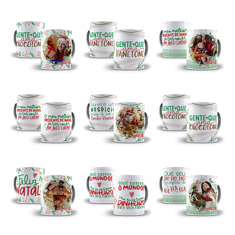 20 Artes Caneca Natal Arquivos Sublimação Png
