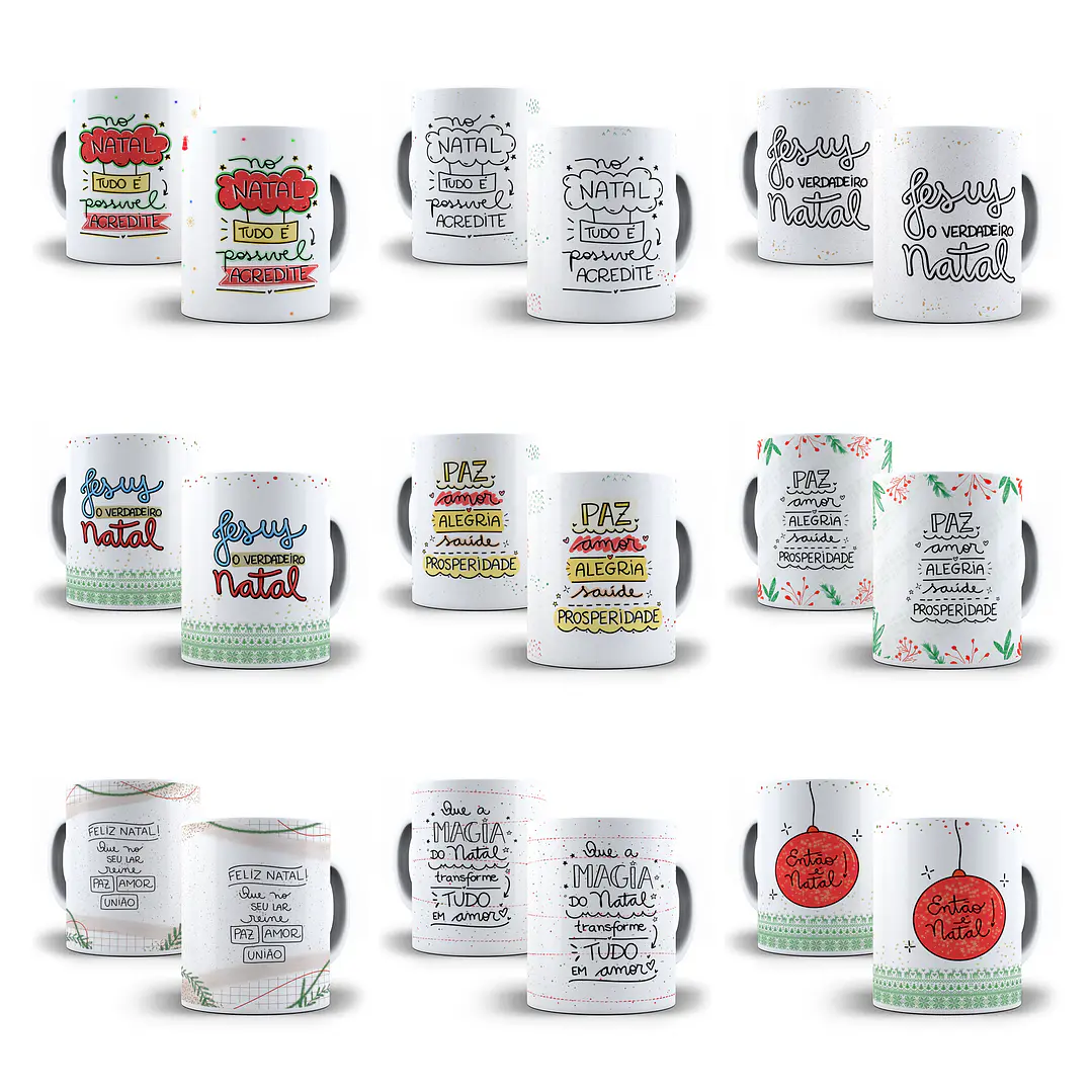 27 Artes para Caneca Natal Arquivos Sublimação Png 2