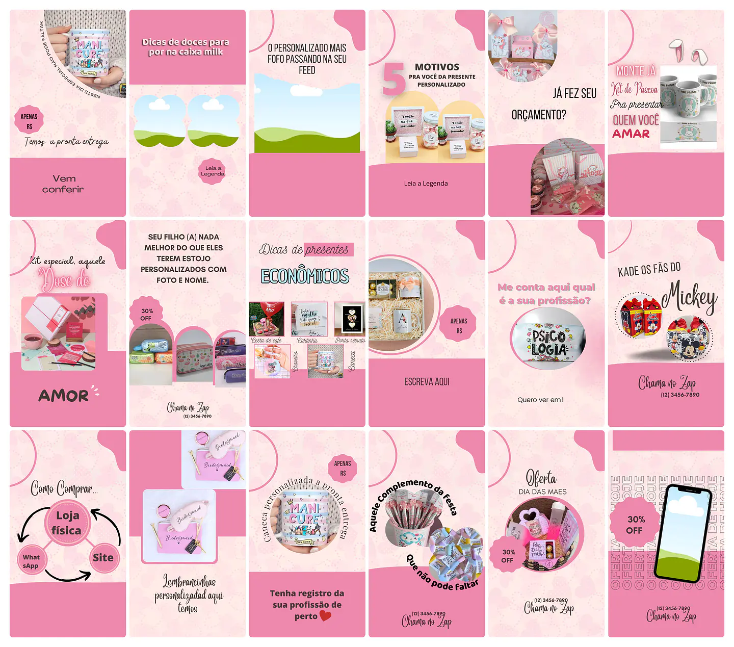 Pack Canva Personalizados Sublimação Templates Editável 100 Storie 5