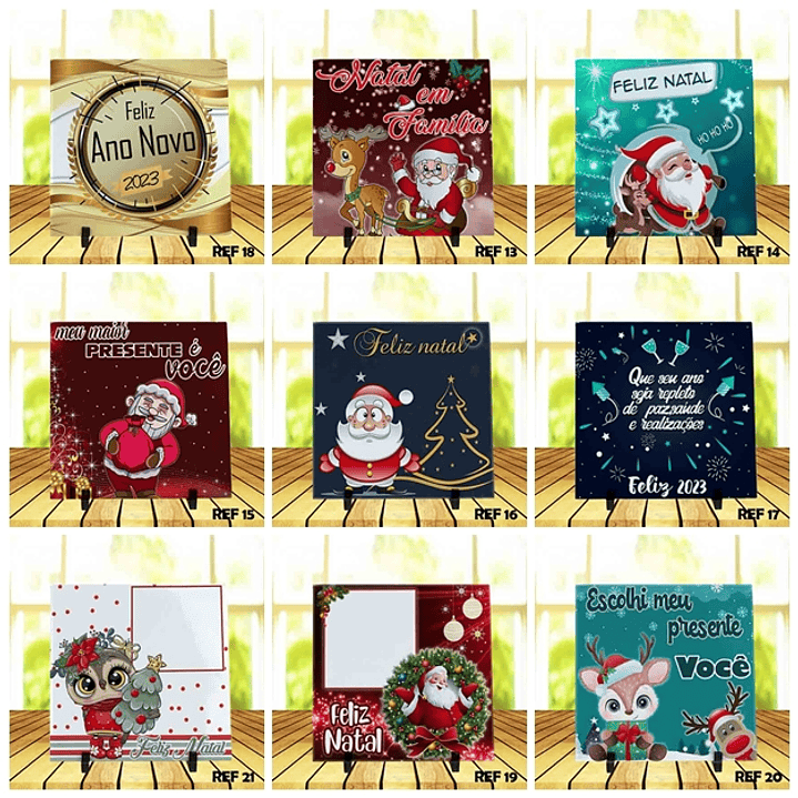 12 Artes para Azulejos Natal Editável Photoshop + Jpg 1