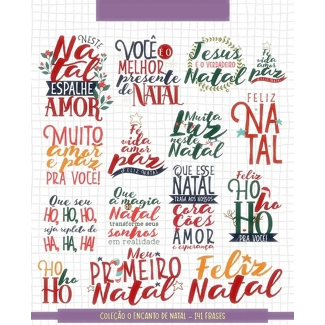 Kit Digital Encanto de Natal Frases Letrinhas sem fundo Png 3