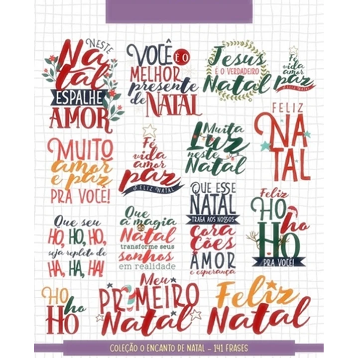 Kit Digital Encanto de Natal Frases Letrinhas sem fundo Png 3