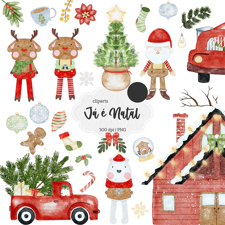Kit Digital Natal Natalino Papai Noel Arquivos Sem Fundo Png 1