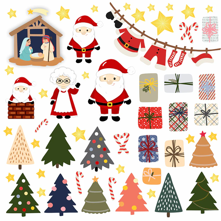 Kit Digital Natal Natalino Papai Noel Arquivos Sem Fundo Png 2