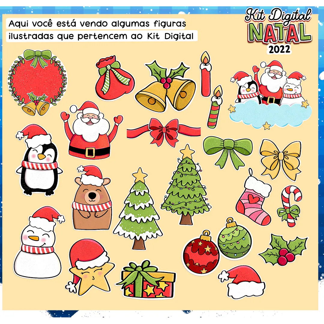 Kit Digital Natal Papei Noel Arquivos Sem Fundo Png 4