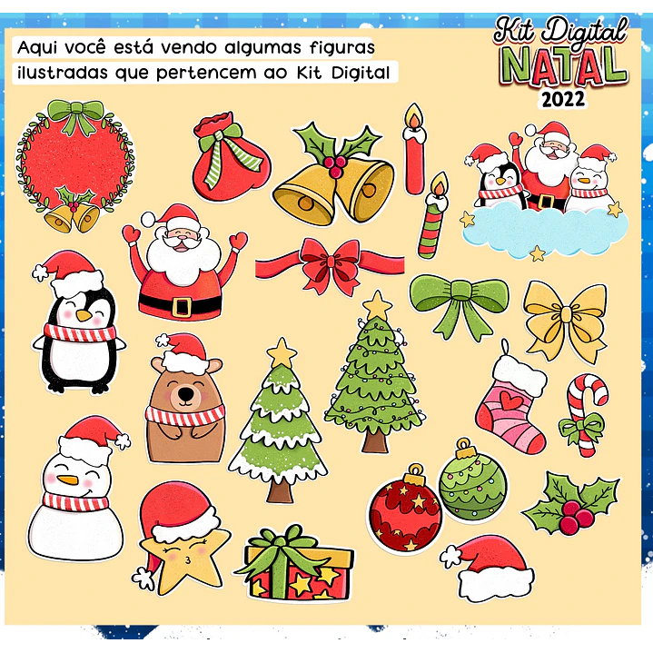Kit Digital Natal Papei Noel Arquivos Sem Fundo Png 4