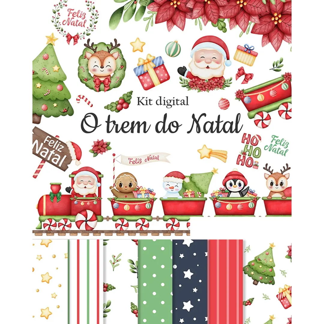 Kit Digital Natal Natalino 2.0 Trenzinho Arquivos Sem Fundo Png 1