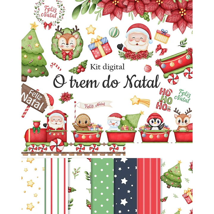 Kit Digital Natal Natalino 2.0 Trenzinho Arquivos Sem Fundo Png 2