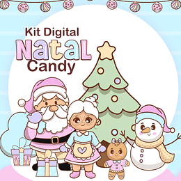 Kit Digital Natal Artes Candy Arquivos Sem Fundo Png