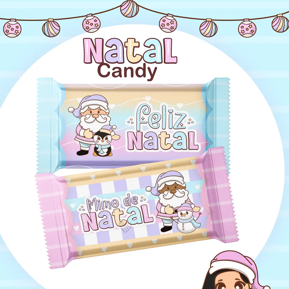 Kit Digital Natal Artes Candy Arquivos Sem Fundo Png 3