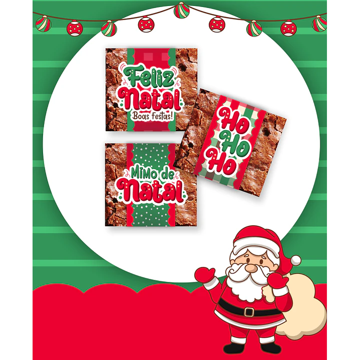 Kit Digital Natal Verde e Vermelho Papai Noel Arquivos Sem Fundo Png 6