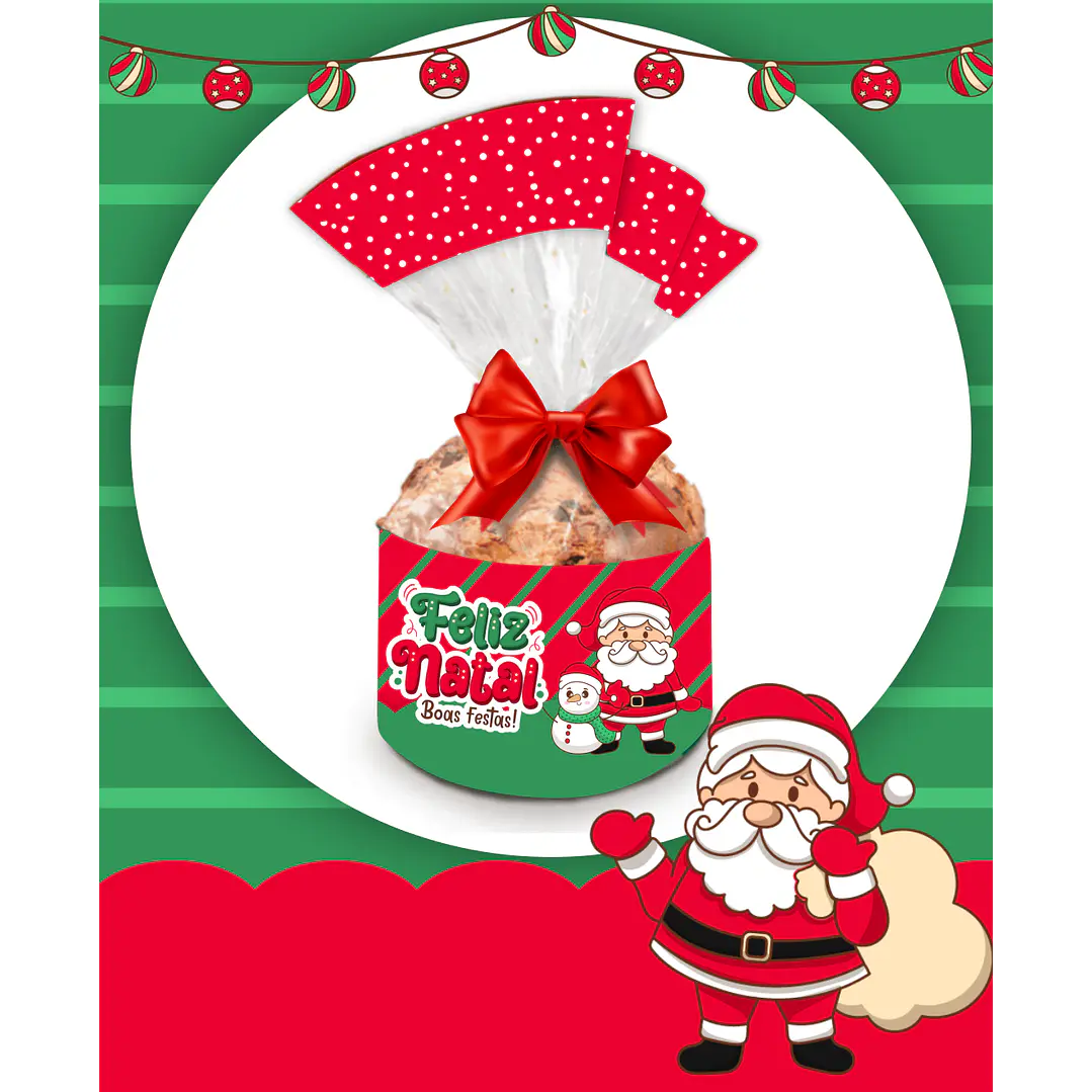 Kit Digital Natal Verde e Vermelho Papai Noel Arquivos Sem Fundo Png 7