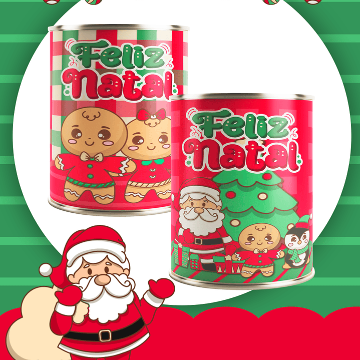Kit Digital Natal Verde e Vermelho Papai Noel Arquivos Sem Fundo Png 9