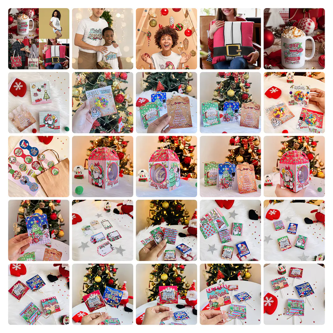 Mega Pacote Artes Sublimação Natal e Ano Novo 5