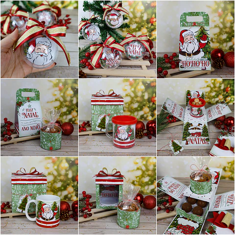 Pack Artes para Sublimação Natal Arquivos de Corte Só um Bolinho