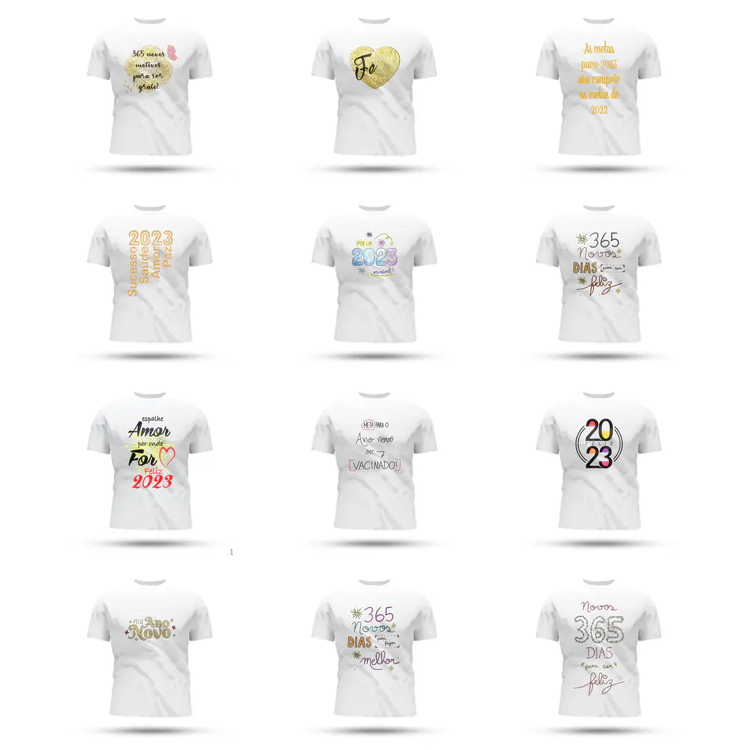 236 Artes Camisa Ano Novo 2023 Sublimação em Corel Draw + Jpg   7