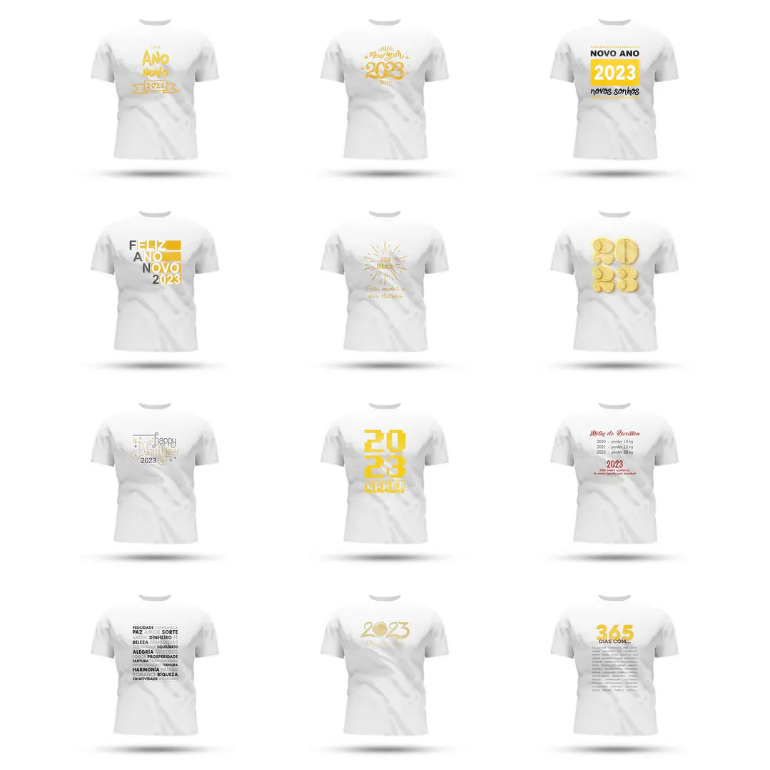236 Artes Camisa Ano Novo 2023 Sublimação em Corel Draw + Jpg   8