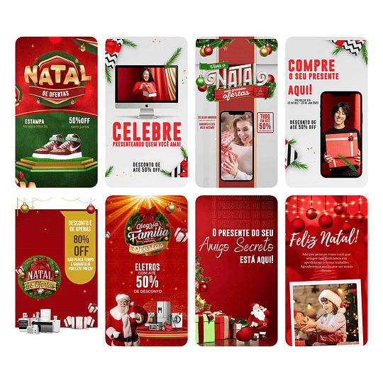 Pack Canva Natal Templates Editável 50 Artes Stories