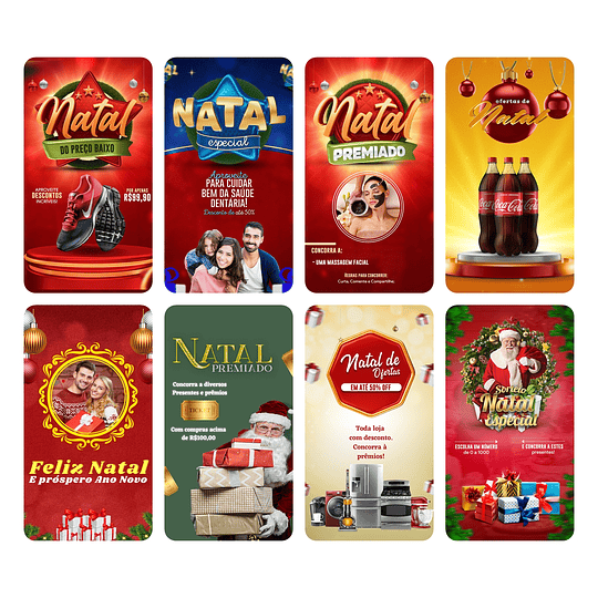 Pack Canva Natal Templates Editável 50 Artes Stories