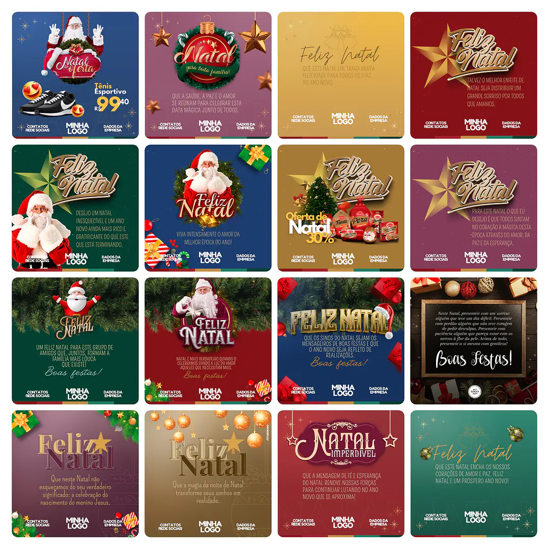 Pack Canva Natal Templates Editável 108 Artes + Bônus 5