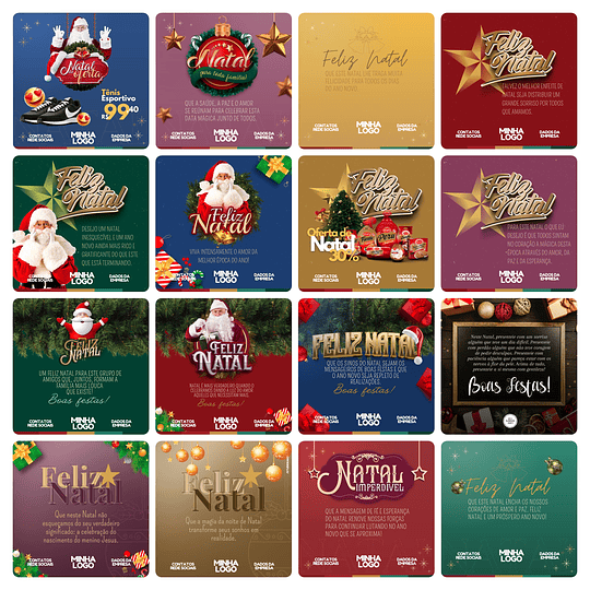 Pack Canva Natal Templates Editável 108 Artes + Bônus