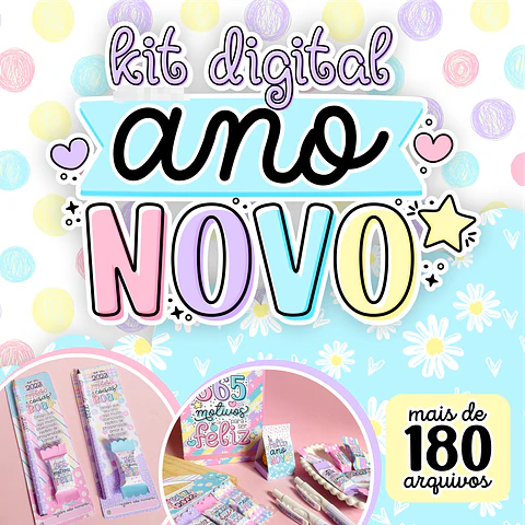 Kit Digital Ano Novo 2023 Lettering Frases Elementos Arquivos sem fundo Png