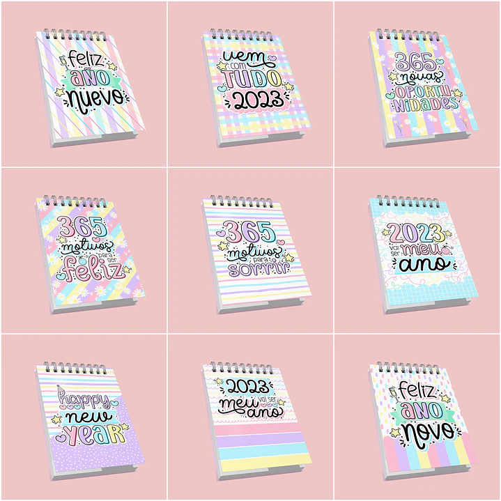 Kit Digital Ano Novo 2023 Lettering Frases Elementos Arquivos sem fundo Png 10