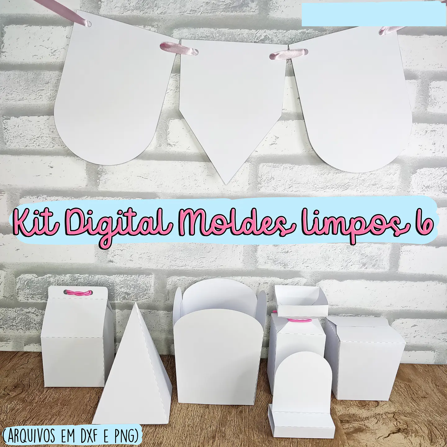Pacote com Caixinhas Sacolinhas Moldes Limpos em Dxf e Png 4
