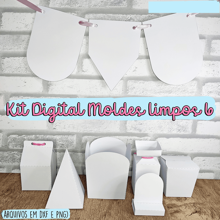 Pacote com Caixinhas Sacolinhas Moldes Limpos em Dxf e Png 4