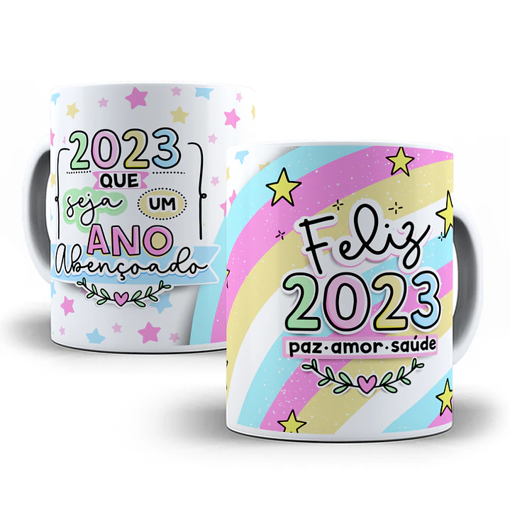 28 Artes Caneca Flork Ano Novo Sublimação Arquivos Png 5