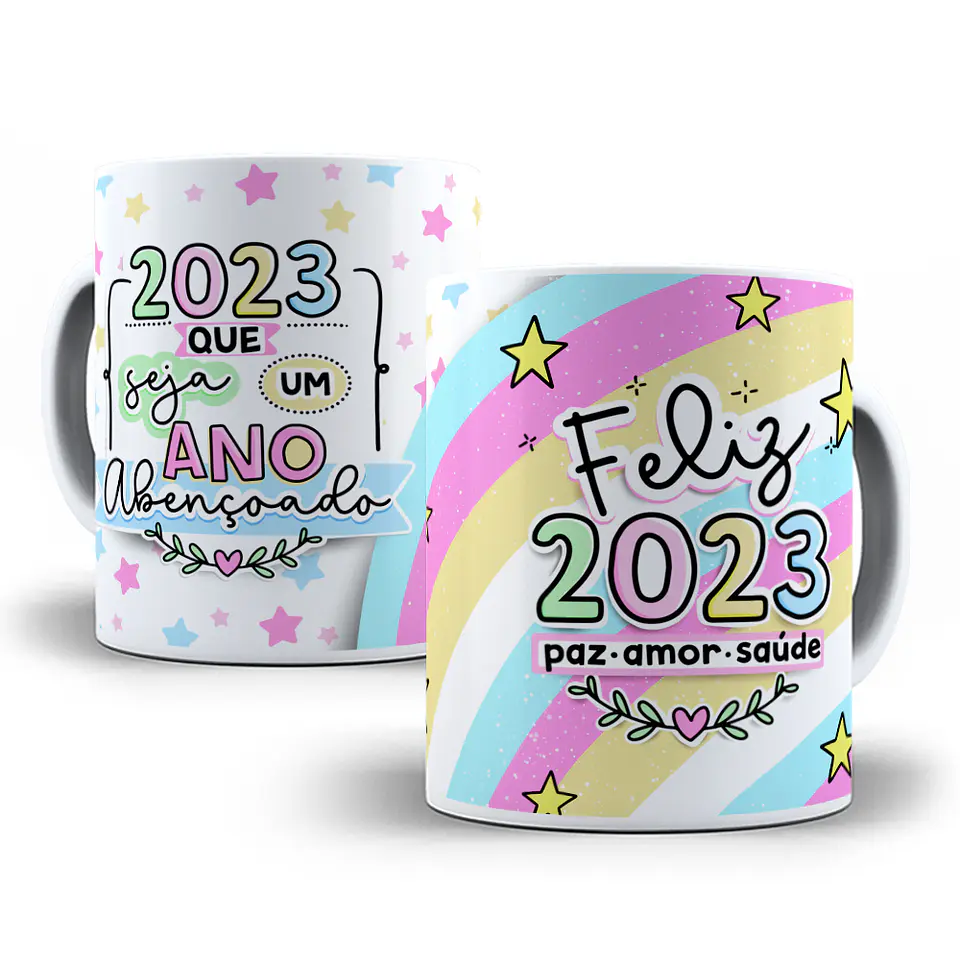 28 Artes Caneca Flork Ano Novo Sublimação Arquivos Png 5