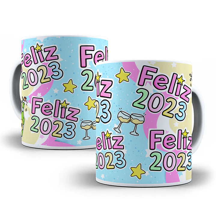 28 Artes Caneca Flork Ano Novo Sublimação Arquivos Png 6