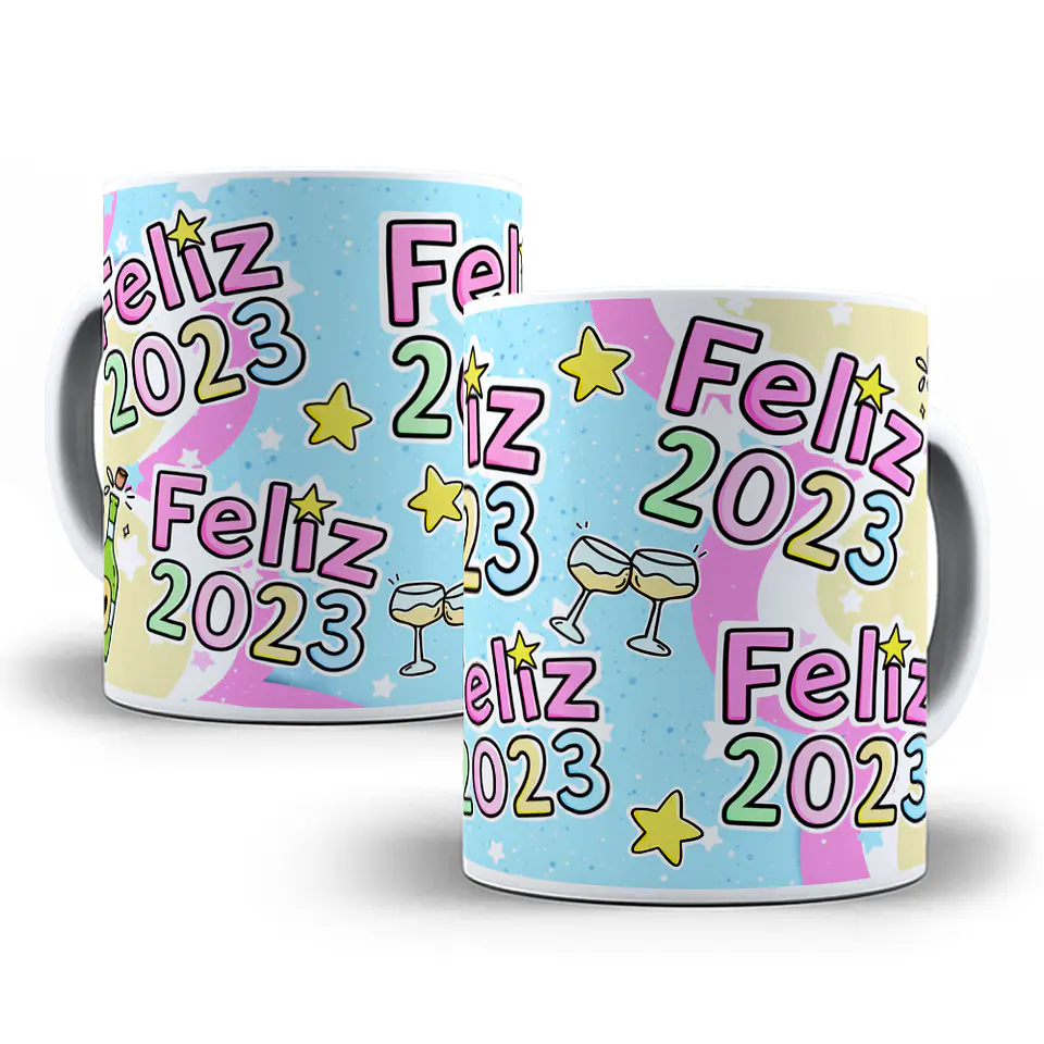 28 Artes Caneca Flork Ano Novo Sublimação Arquivos Png 6