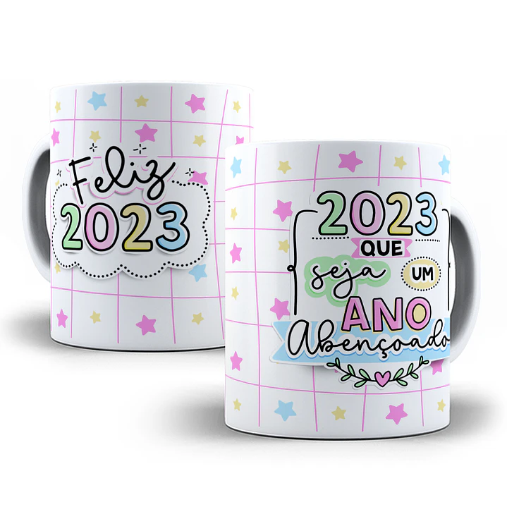 28 Artes Caneca Flork Ano Novo Sublimação Arquivos Png 7