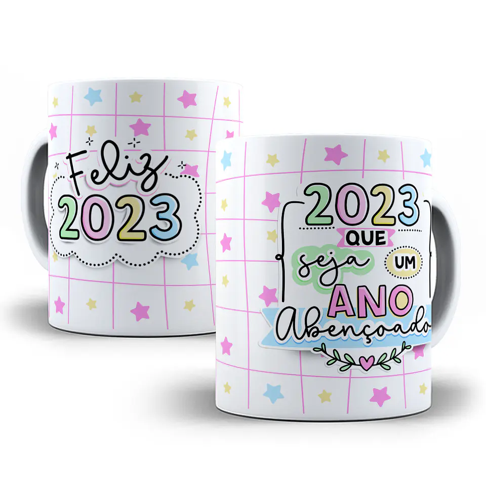 28 Artes Caneca Flork Ano Novo Sublimação Arquivos Png 7
