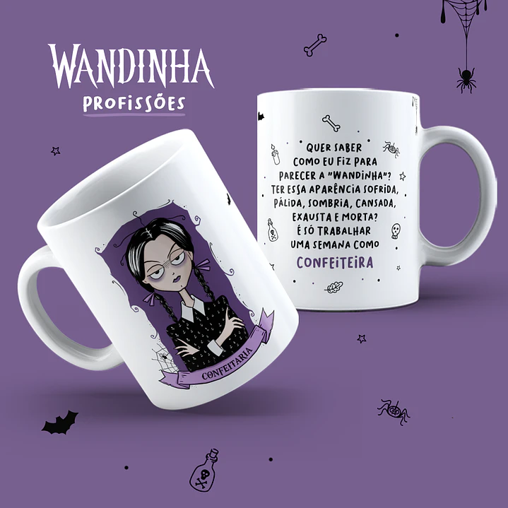 45 Artes Caneca Wandinha Jenna Ortega Profissões em Jpg  3