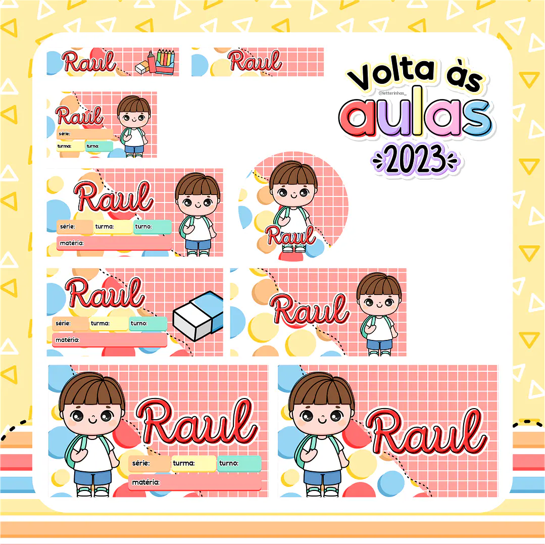 Kit Digital Volta as Aulas Encadernação Etiquetas 2023  18