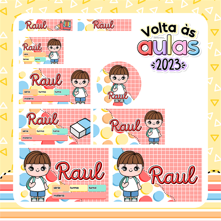 Kit Digital Volta as Aulas Encadernação Etiquetas 2023  18