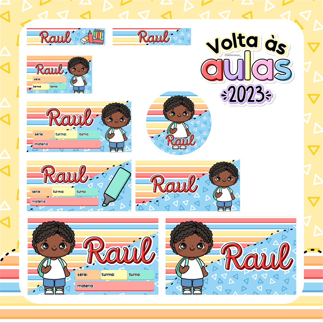 Kit Digital Volta as Aulas Encadernação Etiquetas 2023  19